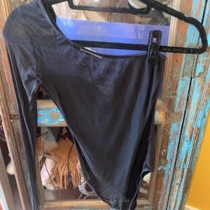 Milkyway Black One Shouldered Bodysuit with Mesh